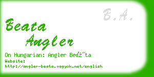 beata angler business card